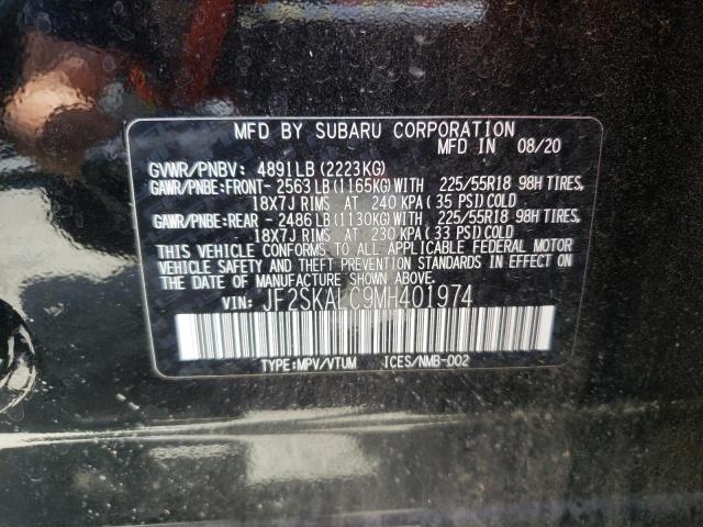 Photo 10 from auction – 2021 SUBARU FORESTER S with VIN JF2SKALC9MH401974