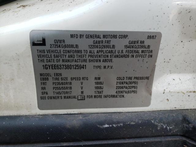 Photo 10 from auction – 2008 CADILLAC SRX with VIN 1GYEE637380125941