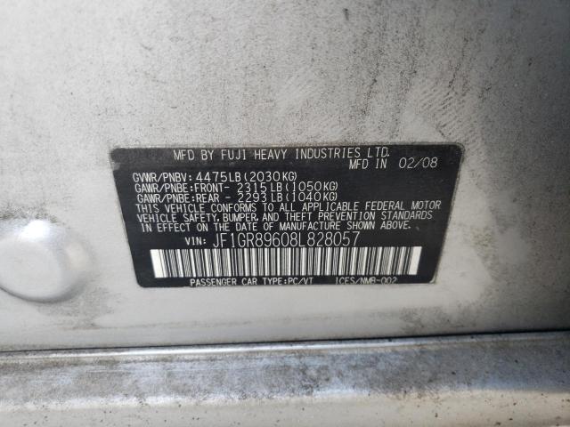 صورة رقم 10 من المزاد - 2008 SUBARU IMPREZA WR مع VIN JF1GR89608L828057