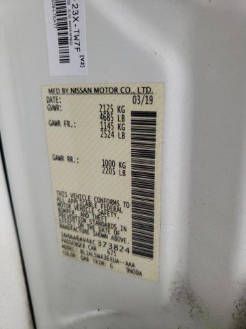Photo 10 from auction – 2019 NISSAN MAXIMA S with VIN 1N4AA6AV4KC373824