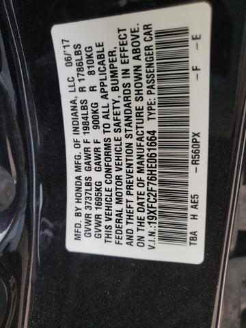 Photo 10 from auction – 2017 HONDA CIVIC with VIN 19XFC2F76HE061664