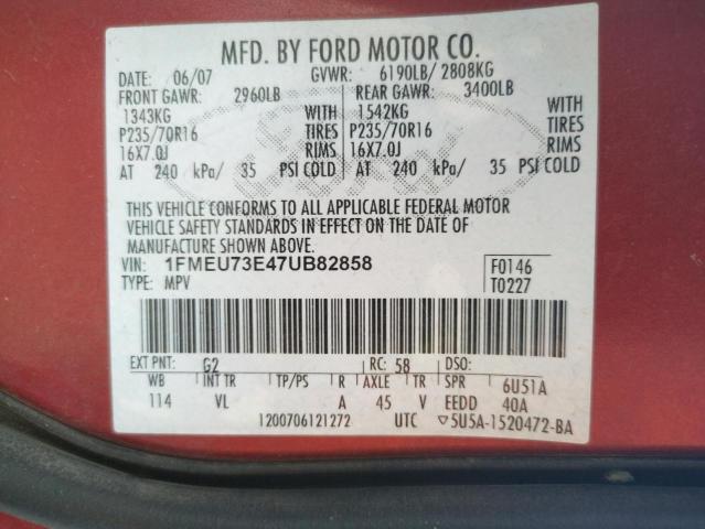 Photo 10 from auction – 2007 FORD EXPLORER X with VIN 1FMEU73E47UB82858