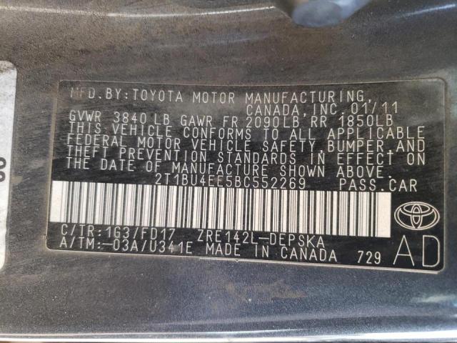 Photo 10 from auction – 2011 TOYOTA COROLLA BA with VIN 2T1BU4EE5BC552269
