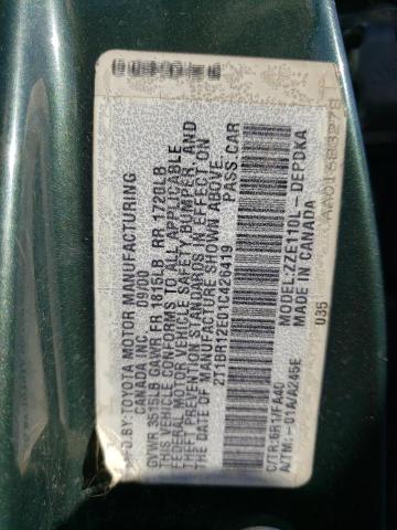 Photo 10 from auction – 2001 TOYOTA COROLLA CE with VIN 2T1BR12E01C426419