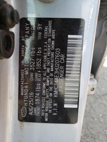 Photo 10 from auction – 2017 HYUNDAI ACCENT SE with VIN KMHCT4AE3HU207603