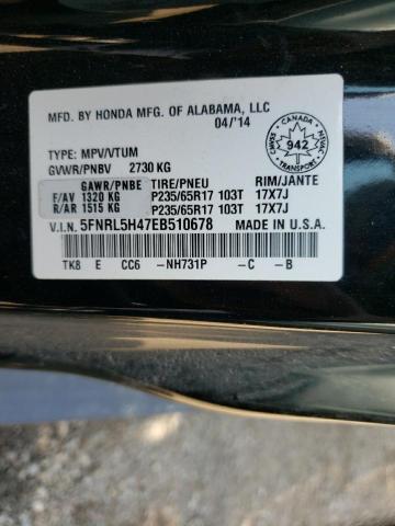 Photo 10 from auction – 2014 HONDA ODYSSEY EX with VIN 5FNRL5H47EB510678