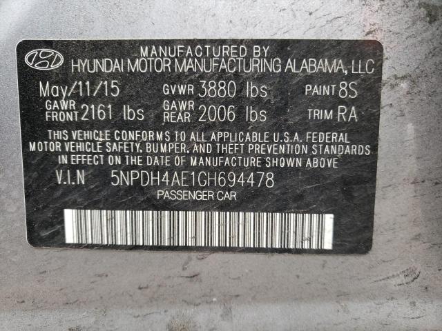 Photo 10 from auction – 2016 HYUNDAI ELANTRA SE with VIN 5NPDH4AE1GH694478