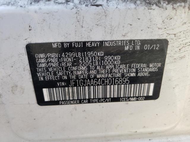 Photo 10 from auction – 2012 SUBARU IMPREZA with VIN JF1GJAA64CH016895