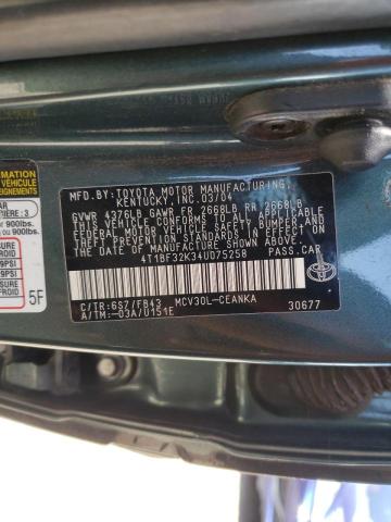 Photo 10 from auction – 2004 TOYOTA CAMRY LE with VIN 4T1BF32K34U075258