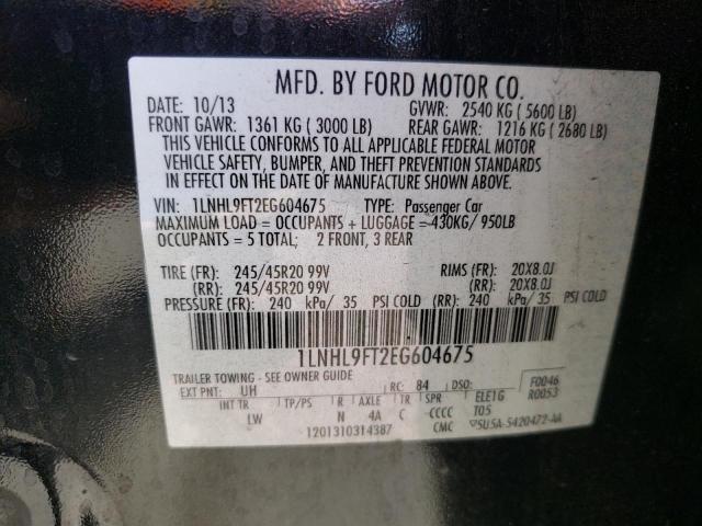 Photo 10 from auction – 2014 LINCOLN MKS with VIN 1LNHL9FT2EG604675