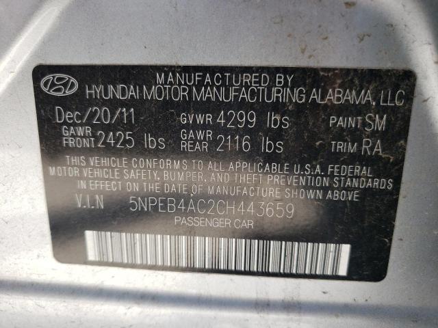 Photo 10 from auction – 2012 HYUNDAI SONATA GLS with VIN 5NPEB4AC2CH443659