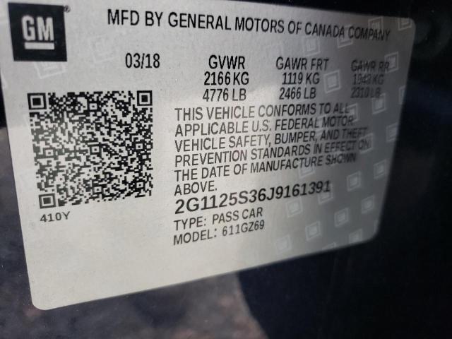Photo 10 from auction – 2018 CHEVROLET IMPALA PRE with VIN 2G1125S36J9161391