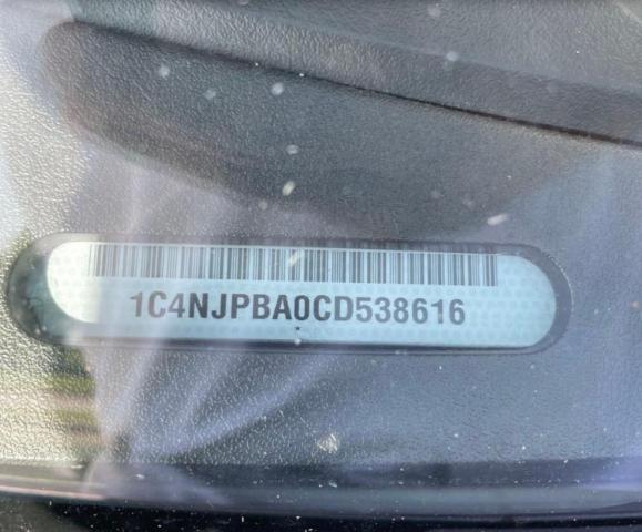 Photo 10 from auction – 2012 JEEP PATRIOT SP with VIN 1C4NJPBA0CD538616