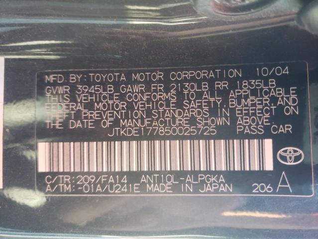 Photo 10 from auction – 2005 TOYOTA SCION TC with VIN JTKDE177850025725