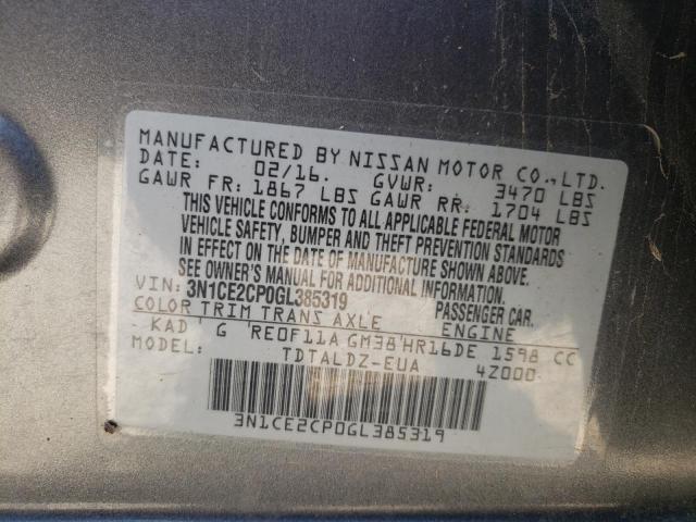 Photo 10 from auction – 2016 NISSAN VERSA NOTE with VIN 3N1CE2CP0GL385319
