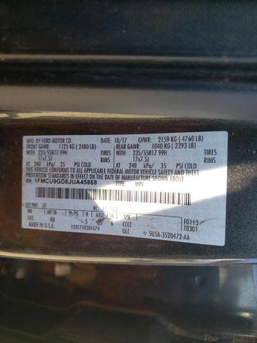Photo 10 from auction – 2018 FORD ESCAPE SE with VIN 1FMCU9GD8JUA45868