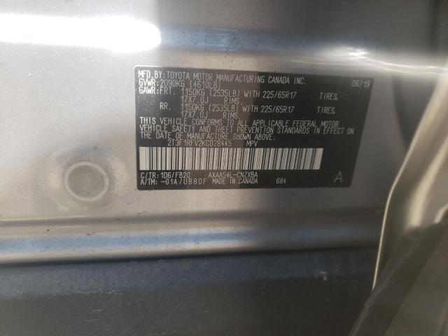 Photo 10 from auction – 2019 TOYOTA RAV4 LE with VIN 2T3F1RFV2KC028445