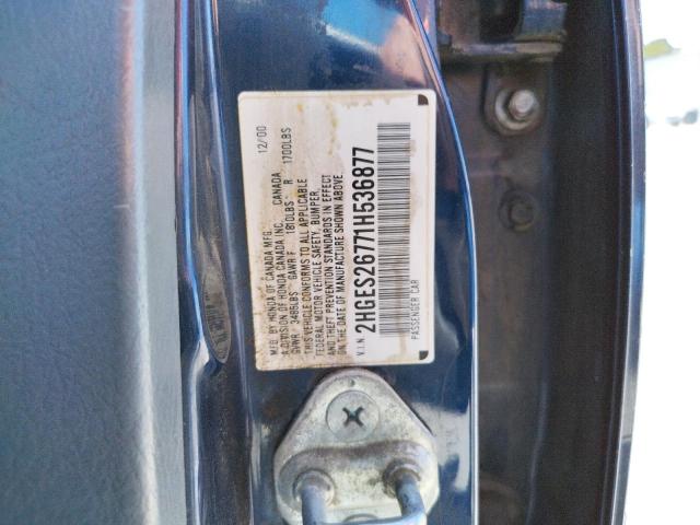 Photo 10 from auction – 2001 HONDA CIVIC EX with VIN 2HGES26771H536877