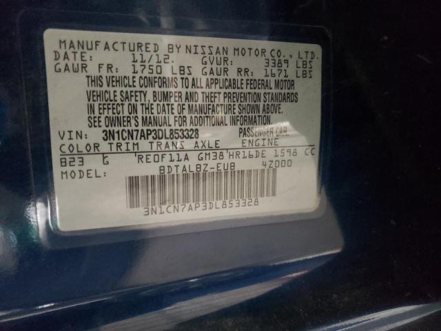 Photo 10 from auction – 2013 NISSAN VERSA S with VIN 3N1CN7AP3DL853328