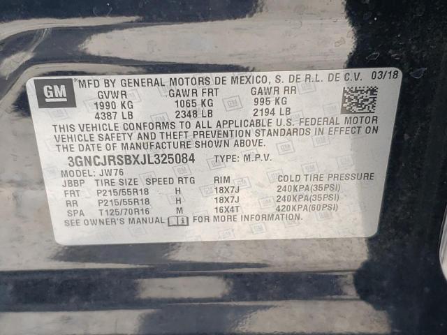 Photo 10 from auction – 2018 CHEVROLET TRAX PREMI with VIN 3GNCJRSBXJL325084