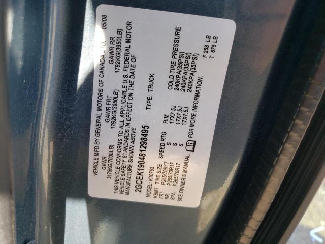 Foto 10 de la subasta – 2008 CHEVROLET SILVERADO con VIN 2GCEK190481298495