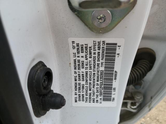 Photo 10 from auction – 2020 HONDA CIVIC LX with VIN 19XFC2F63LE202853