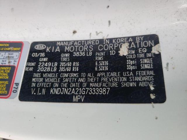 Photo 10 from auction – 2016 KIA SOUL with VIN KNDJN2A21G7333987