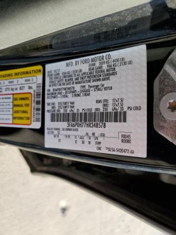 Photo 10 from auction – 2017 FORD FUSION SE with VIN 3FA6P0H77HR348578