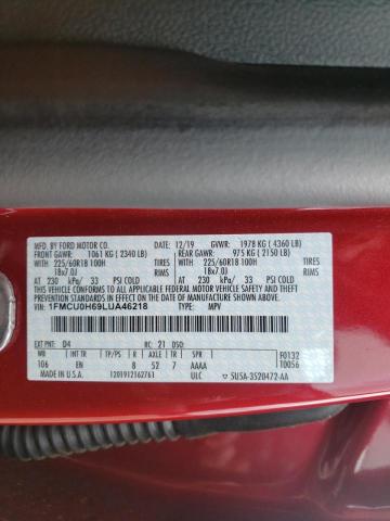 Photo 10 from auction – 2020 FORD ESCAPE SEL with VIN 1FMCU0H69LUA46218