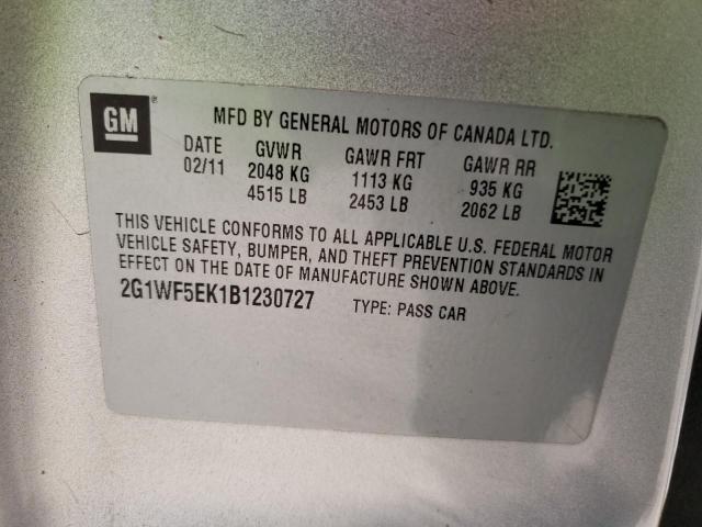 Photo 10 from auction – 2011 CHEVROLET IMPALA LS with VIN 2G1WF5EK1B1230727