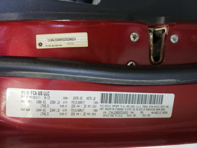 Photo 10 from auction – 2016 JEEP COMPASS SP with VIN 1C4NJDBB9GD534531