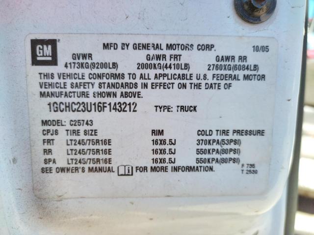 Photo 10 from auction – 2006 CHEVROLET SILVERADO with VIN 1GCHC23U16F143212
