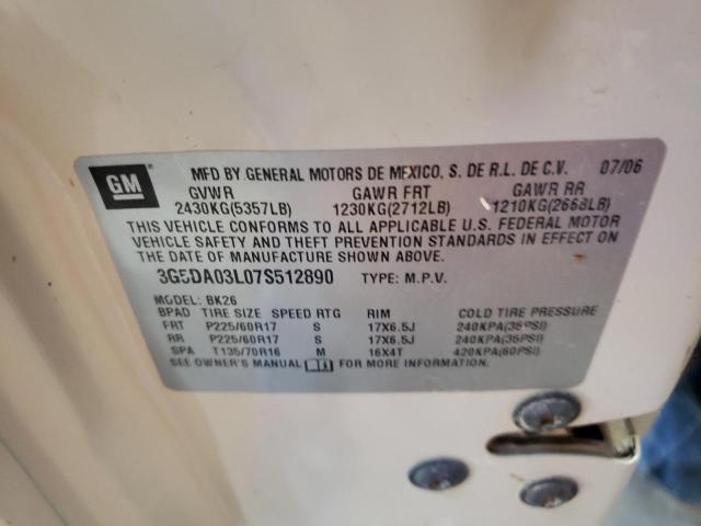 Photo 10 from auction – 2007 BUICK RENDEZVOUS with VIN 3G5DA03L07S512890