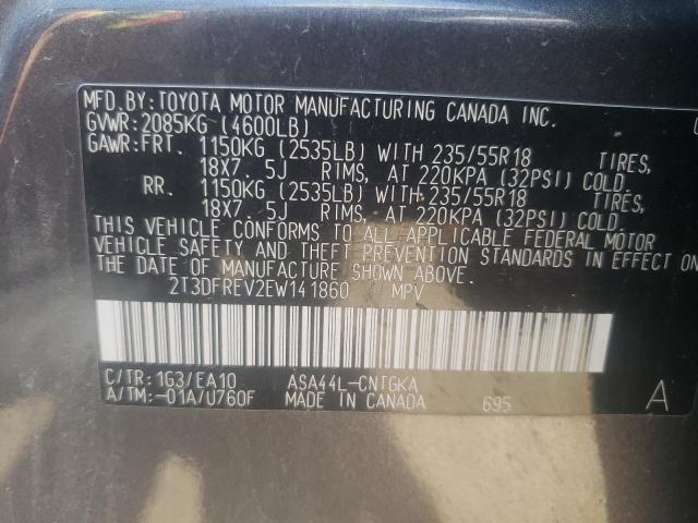 Photo 10 from auction – 2014 TOYOTA RAV4 LIMIT with VIN 2T3DFREV2EW141860