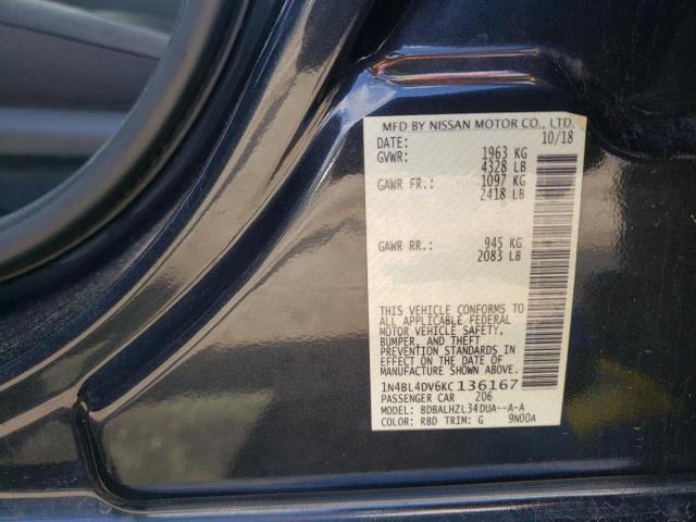 Photo 10 from auction – 2019 NISSAN ALTIMA SV with VIN 1N4BL4DV6KC136167