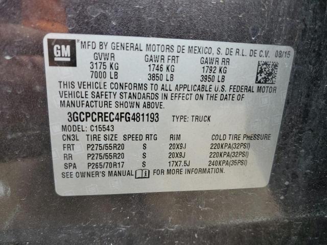 Photo 10 from auction – 2015 CHEVROLET SILVERADO with VIN 3GCPCREC4FG481193