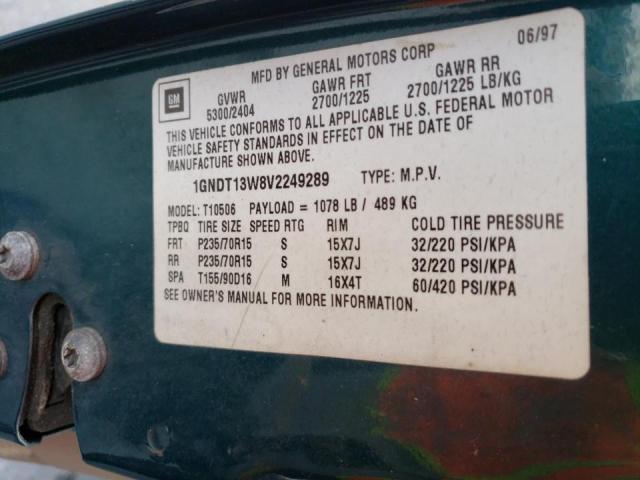Photo 10 from auction – 1997 CHEVROLET BLAZER with VIN 1GNDT13W8V2249289