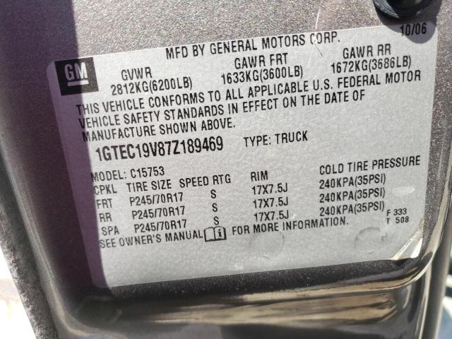 Photo 10 from auction – 2007 GMC NEW SIERRA with VIN 1GTEC19V87Z189469