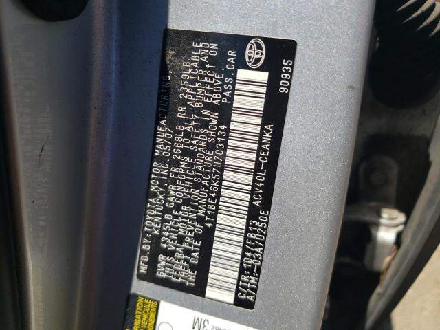 Photo 10 from auction – 2007 TOYOTA CAMRY CE with VIN 4T1BE46K57U703134