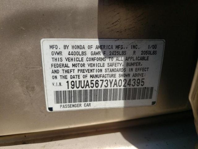 Photo 10 from auction – 2000 ACURA 3.2TL with VIN 19UUA5673YA024395