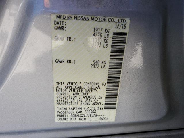Photo 10 from auction – 2017 NISSAN ALTIMA 2.5 with VIN 1N4AL3AP1HN327116