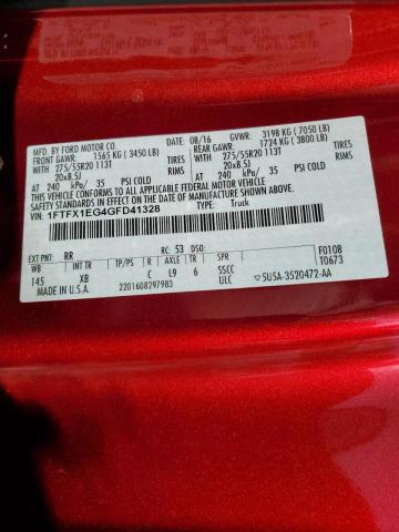 Photo 10 from auction – 2016 FORD F150 SUPER with VIN 1FTFX1EG4GFD41328