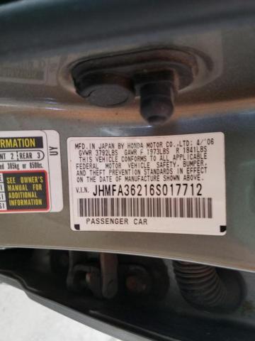 Photo 10 from auction – 2006 HONDA CIVIC HYBR with VIN JHMFA36216S017712