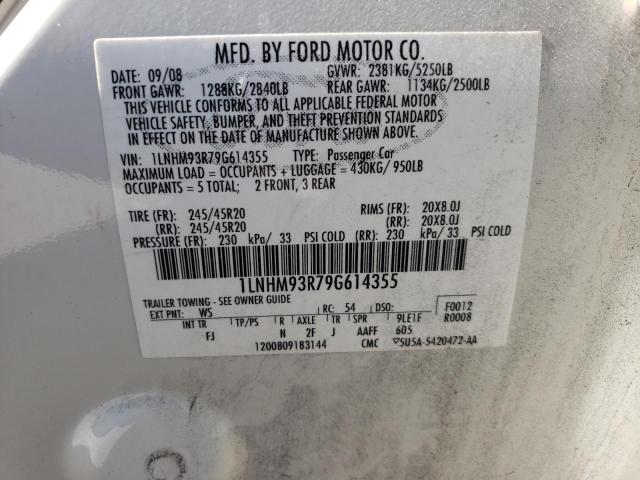 Photo 10 from auction – 2009 LINCOLN MKS with VIN 1LNHM93R79G614355