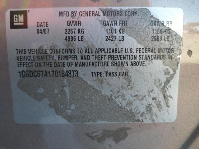 Photo 10 from auction – 2007 CADILLAC STS with VIN 1G6DC67A170184873