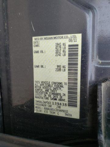 Foto 10 de la subasta – 2012 NISSAN ALTIMA BAS con VIN 1N4AL2AP5CC139438