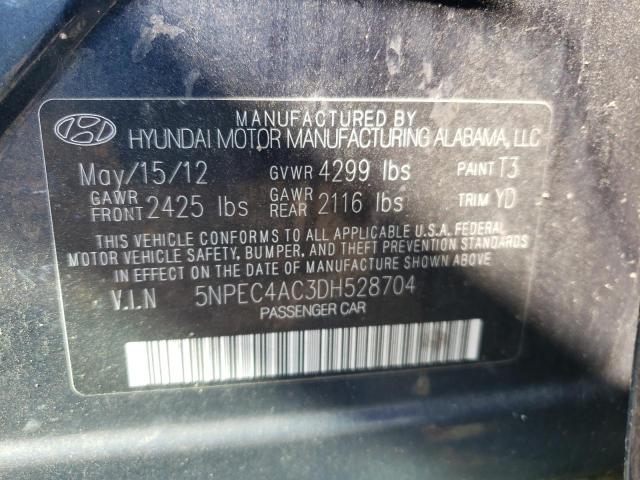 Photo 10 from auction – 2013 HYUNDAI SONATA SE with VIN 5NPEC4AC3DH528704