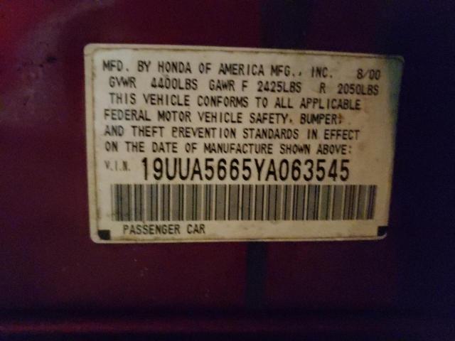 Photo 10 from auction – 2000 ACURA 3.2TL with VIN 19UUA5665YA063545