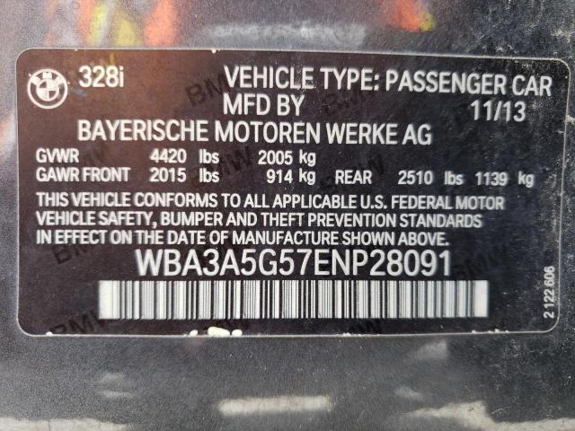 Photo 10 from auction – 2014 BMW 328 I with VIN WBA3A5G57ENP28091