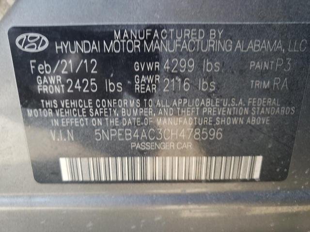 Photo 10 from auction – 2012 HYUNDAI SONATA GLS with VIN 5NPEB4AC3CH478596